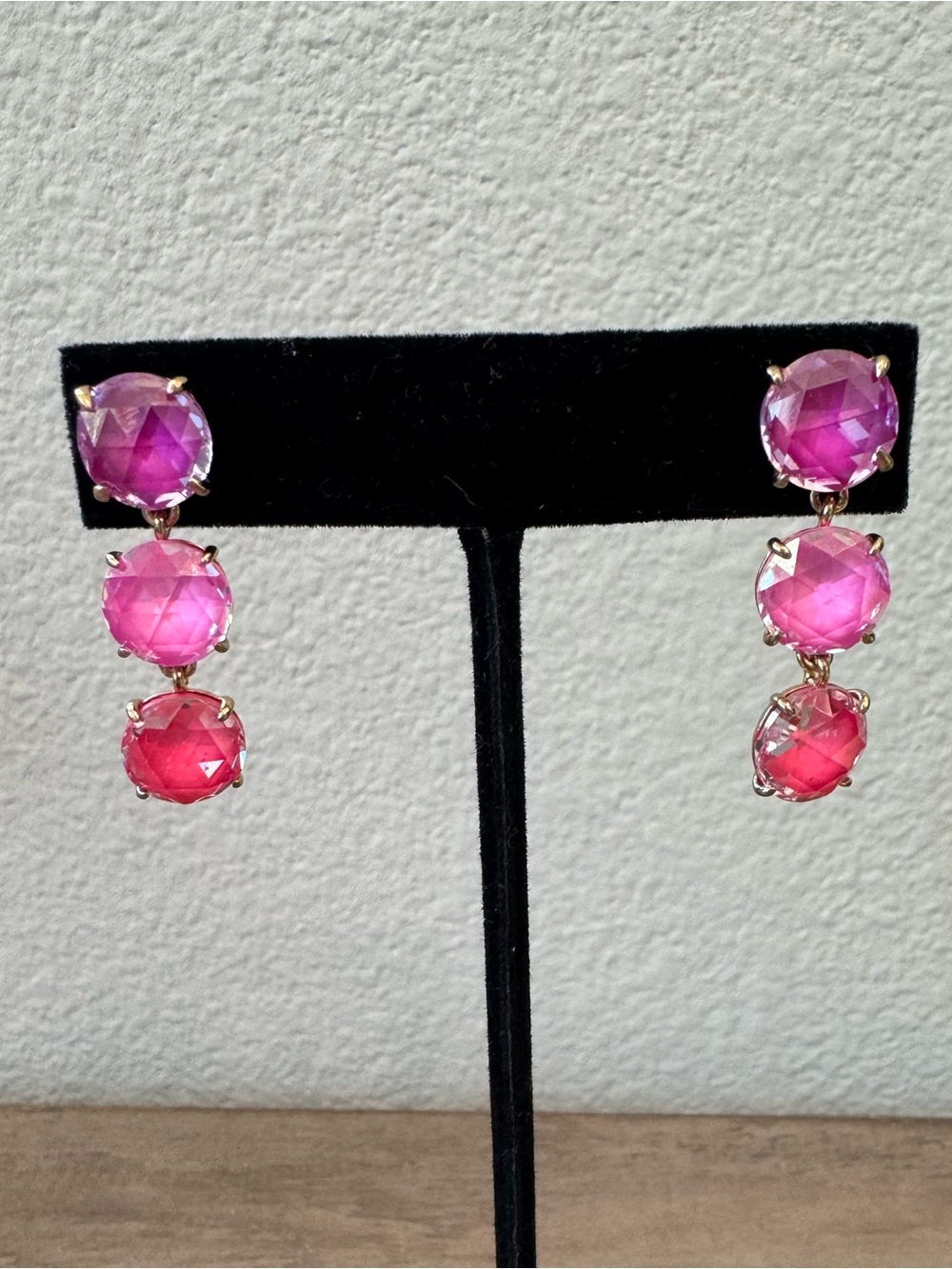 kate spade Pink Ombre Triple-Drop Crystal Earrings - Women Jewelry